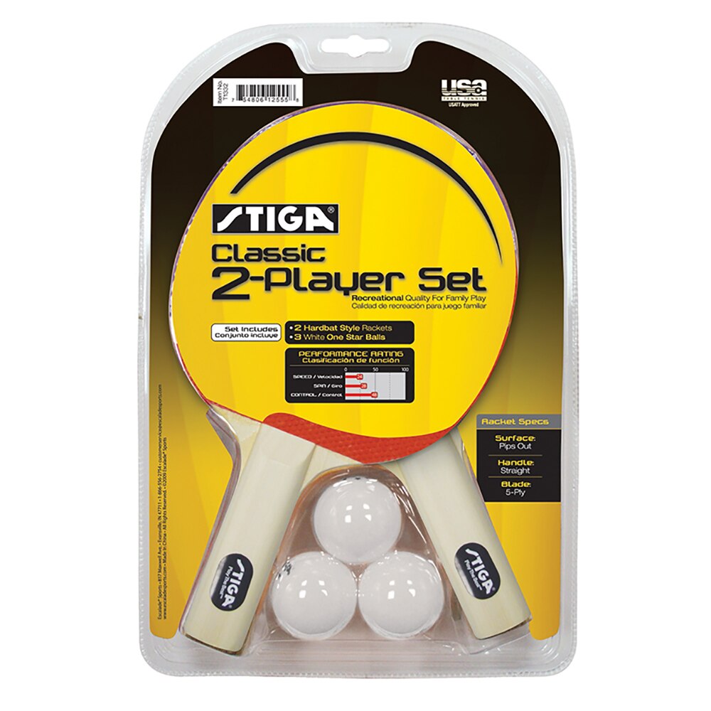Stiga Classic 2 Player Ping Pong Paddle Set Game Room Guys