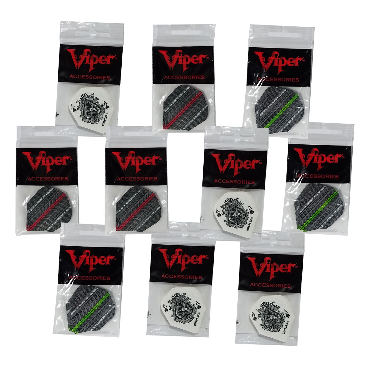 10 3packs Assorted GLD Dimplex Dart Flights Game Room Guys