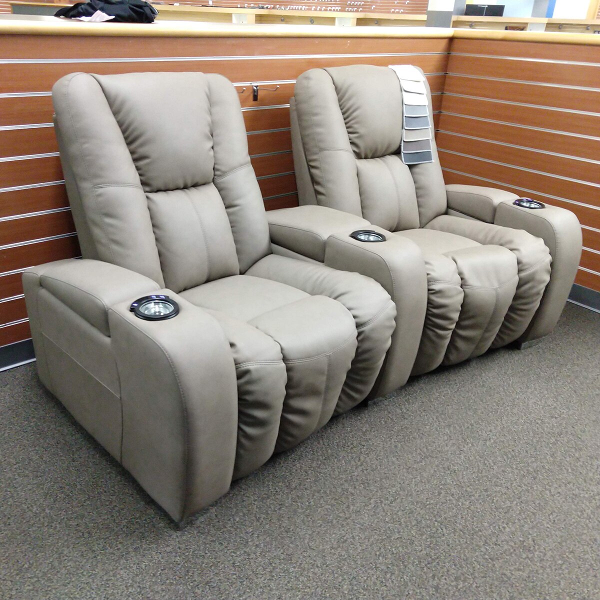 Media Home Theater Seating pair, curved, LED Game Room Guys