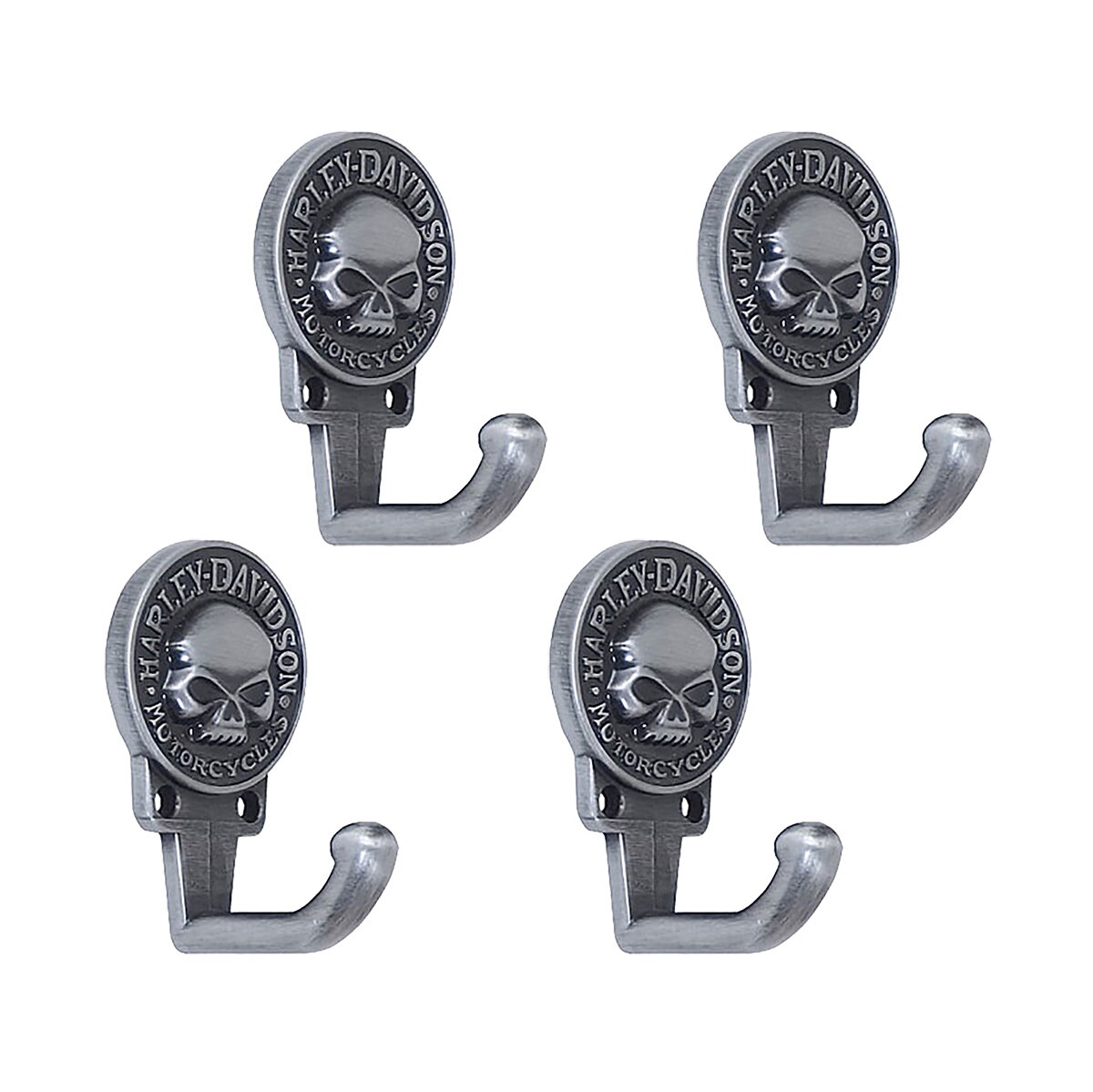 Harley Davidson Skull Hook Pkg of 4 Game Room Guys