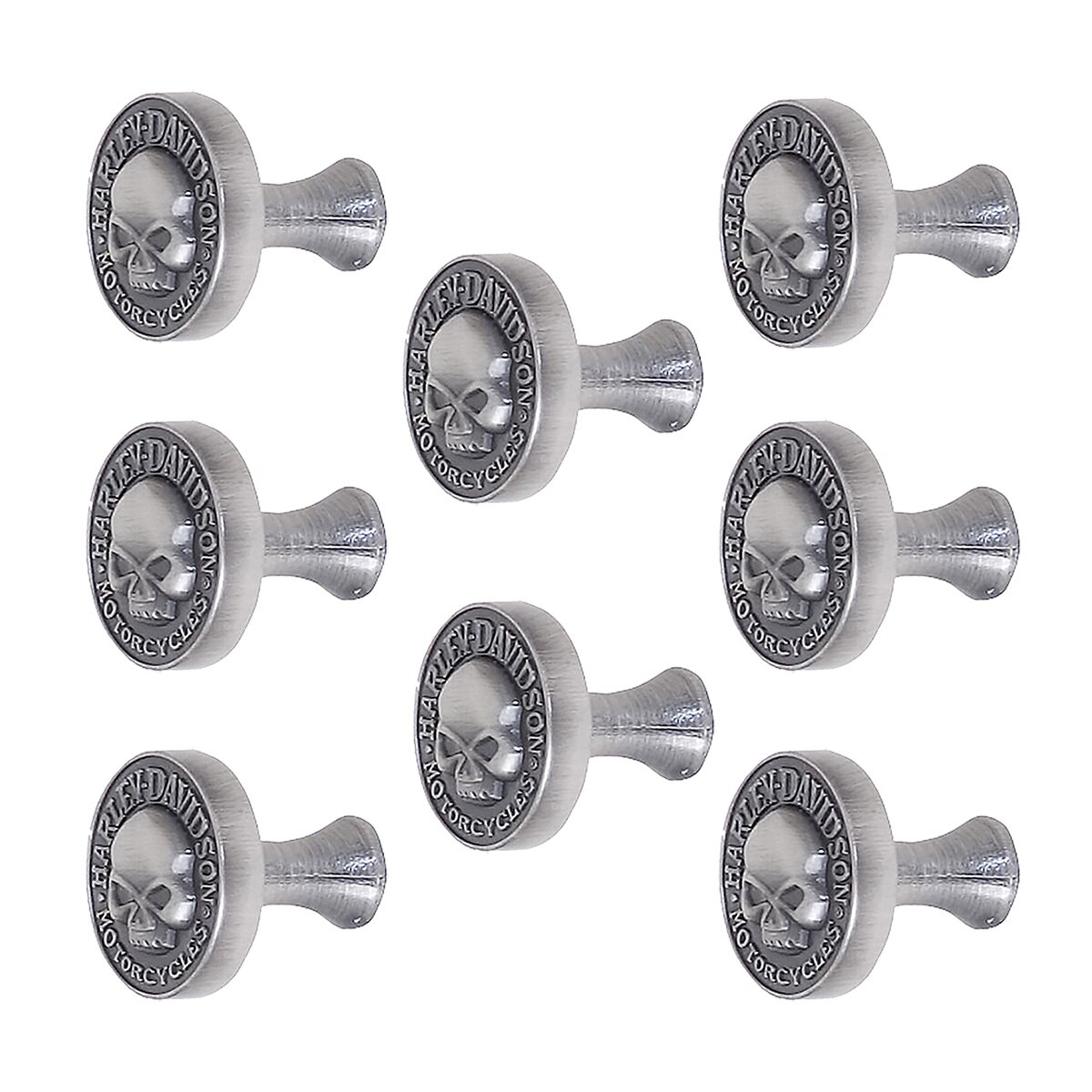Harley Davidson Skull Knob Pkg of 8 Game Room Guys