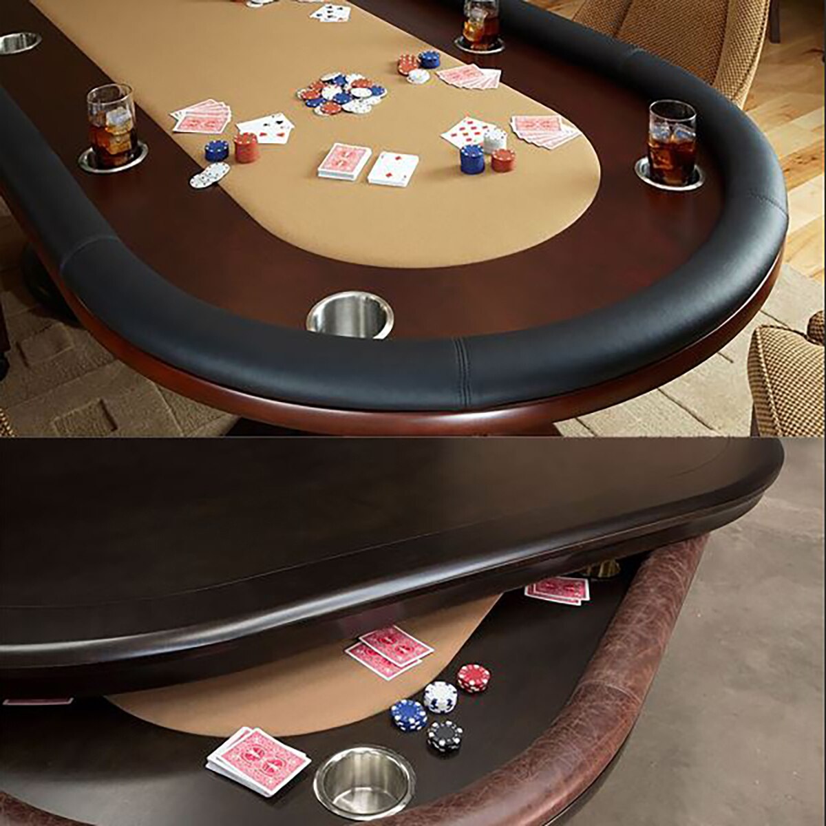 Loft Fixed Top Texas Hold'em Table Game Room Guys