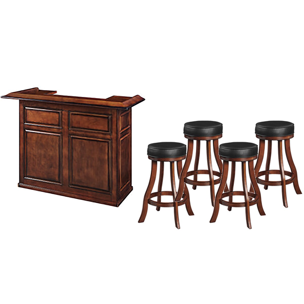 RAM Game Room Home Bar with 4 Barstools Game Room Guys