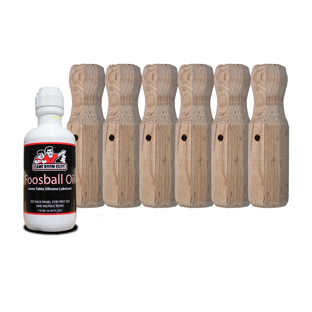 Tornado Wood Foosball Handles Oil Set of 6 Game Room Guys