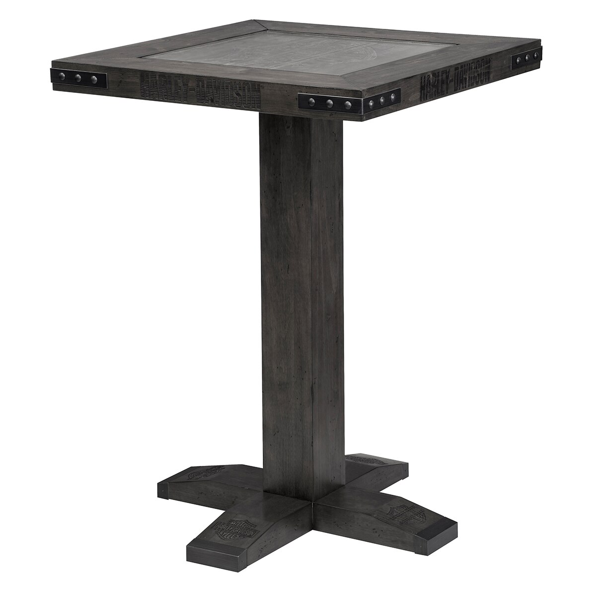 HarleyDavidson Pub Table & 2 Square Stools Game Room Guys