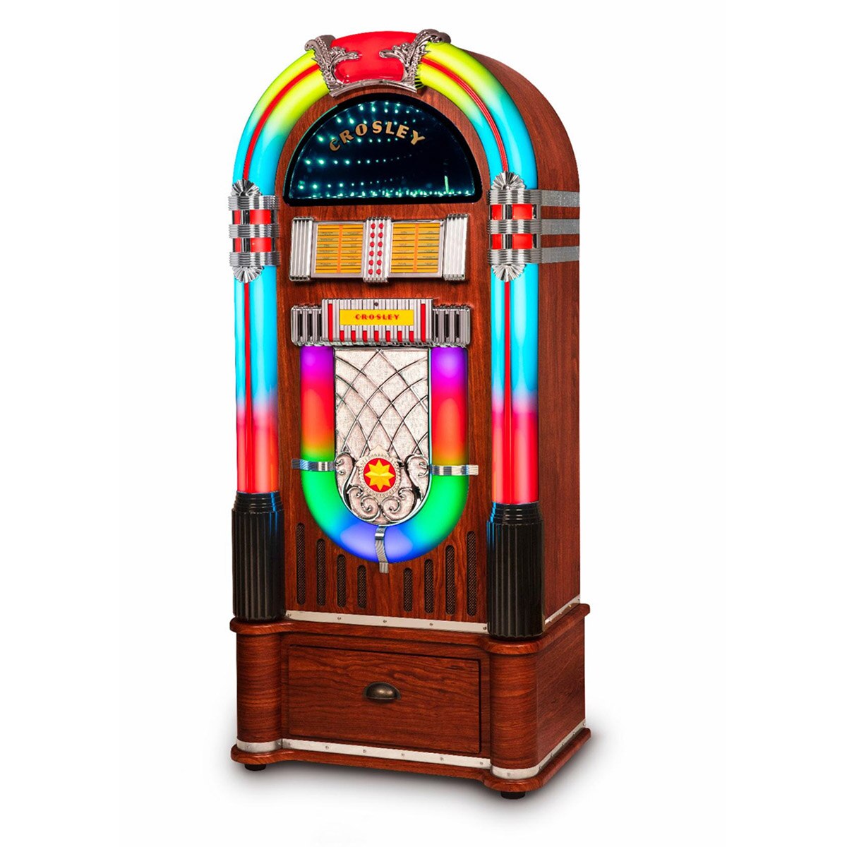 Crosley Digital LED Jukebox with Bluetooth Walnut With Stand