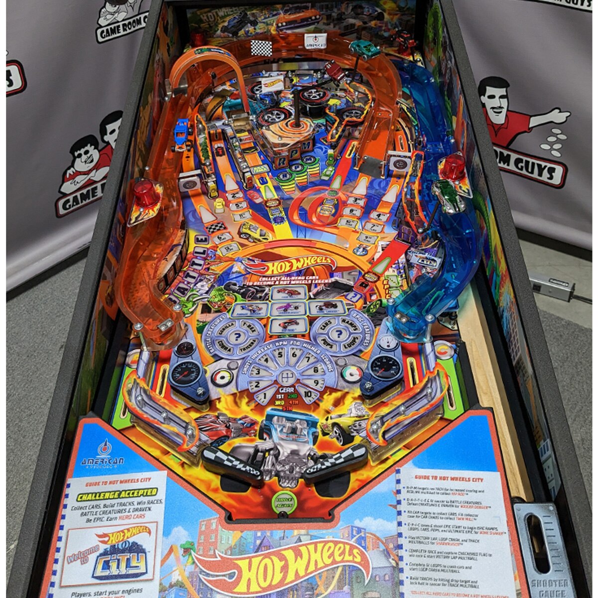 Hot Wheels Pinball Machine Deluxe Open Box Game Room Guys